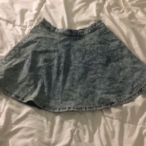 Light wash denim skater skirt